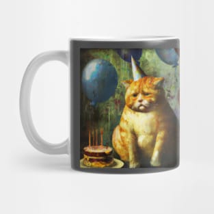 Unhappy birthday cat Mug